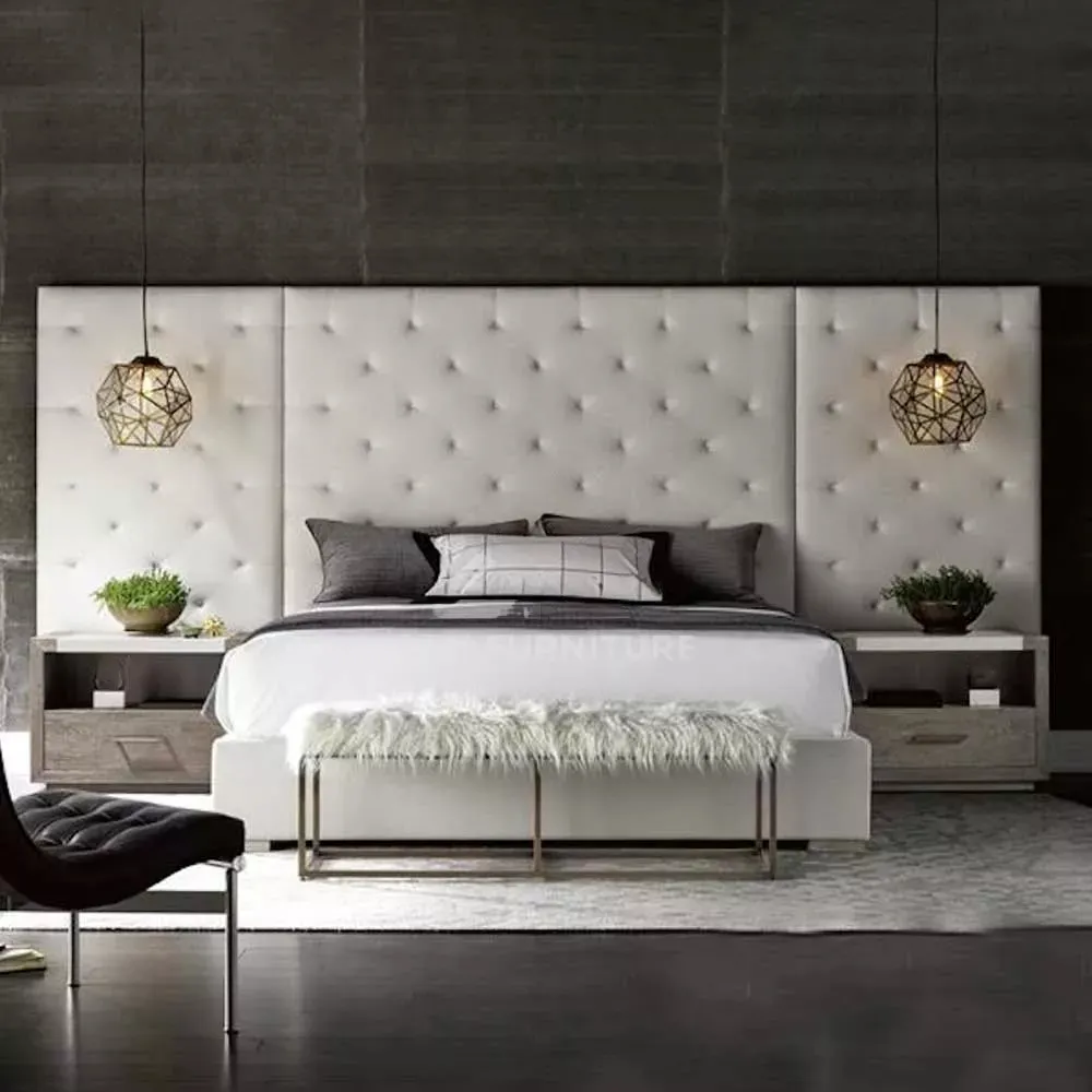 Zavior Glamorous Charcoal Wall Panel Bed