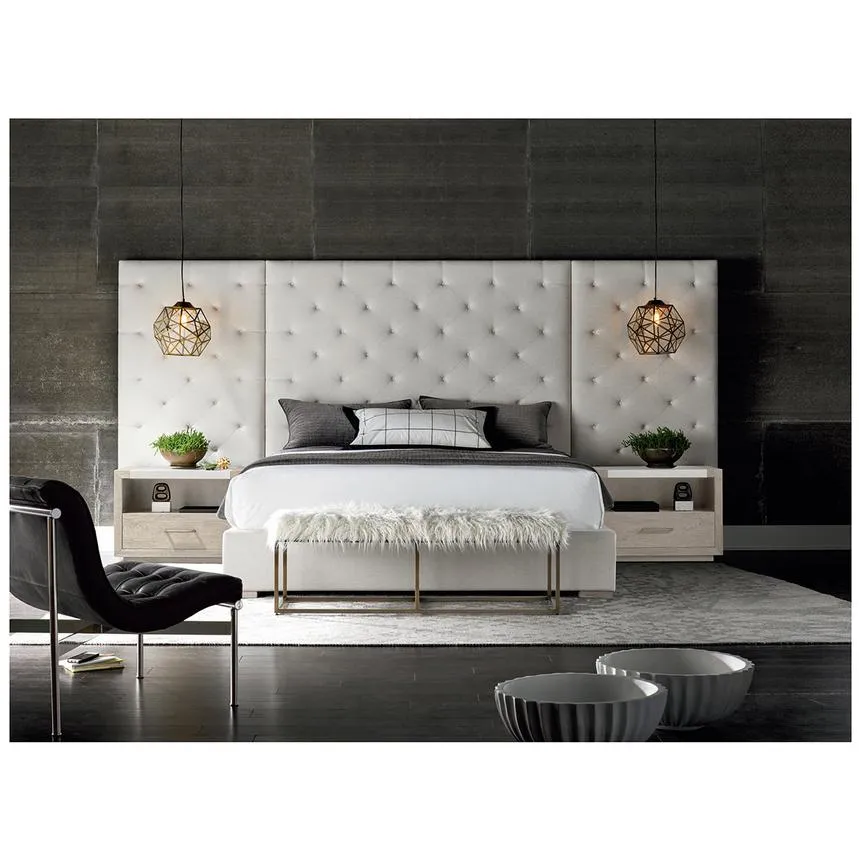 Zavior Glamorous Charcoal Wall Panel Bed