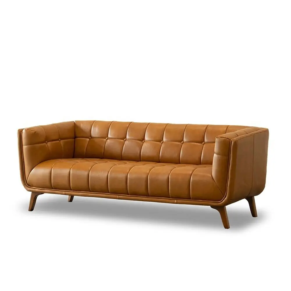 Ardrie PVC Faux Leather Flared Arm Sofa – furniture