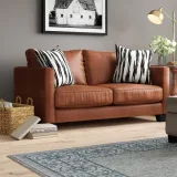 Hubbardston Faux Leather Square Arm Loveseat – furniture thumbnail 1