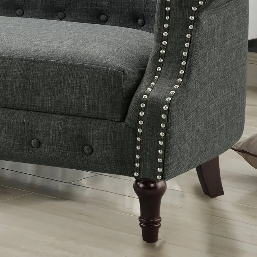 Khalifa Linen Rolled Arm Loveseat – furniture
