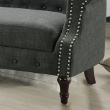 Khalifa Linen Rolled Arm Loveseat – furniture thumbnail 4