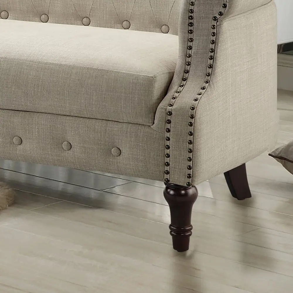 Khalifa Linen Rolled Arm Loveseat – furniture