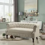 Khalifa Linen Rolled Arm Loveseat – furniture thumbnail 1