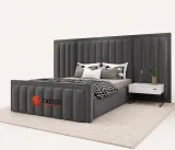 Zavior Velvet Upholstered Platform Bed thumbnail 1