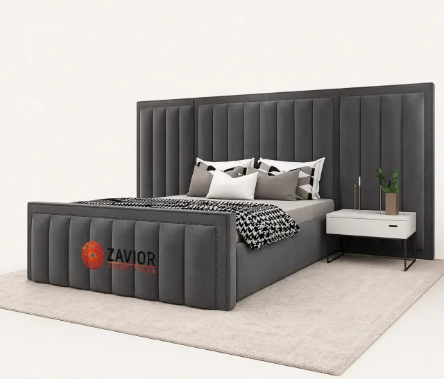 Zavior Velvet Upholstered Platform Bed