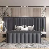 Zavior Velvet Upholstered Platform Bed thumbnail 3