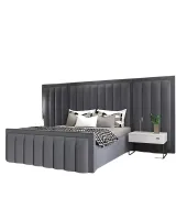 Zavior Velvet Upholstered Platform Bed thumbnail 7