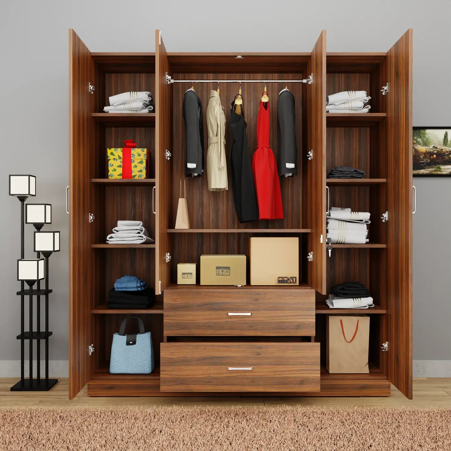 Zaviour Furniture Linch 4 Door Wardrobe – furniture