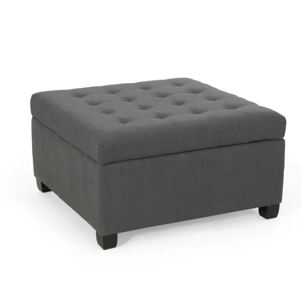Isabella Tufted Storage Ottoman – furniture - product image 2