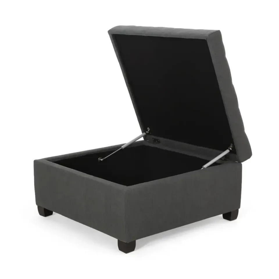 Isabella Tufted Storage Ottoman – furniture - product image 4