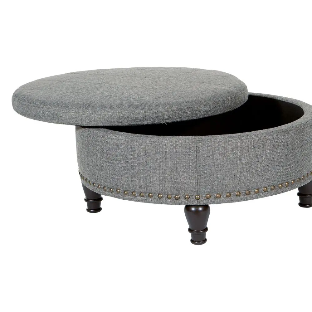 Round Storage Ottoman with Flip Top Surface – furniture