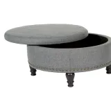 Round Storage Ottoman with Flip Top Surface – furniture thumbnail 2