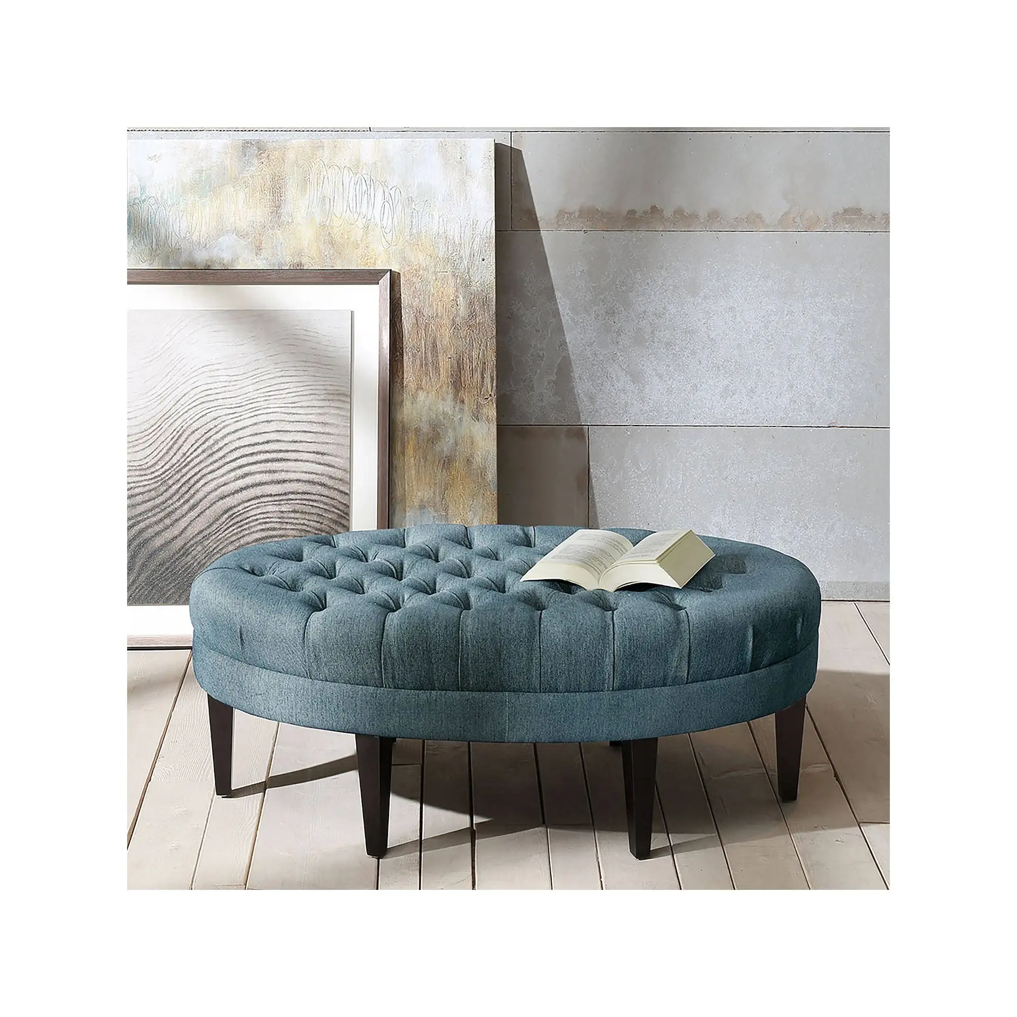 Madison Park Chase Surfboard Tufted Ottoman – furniture
