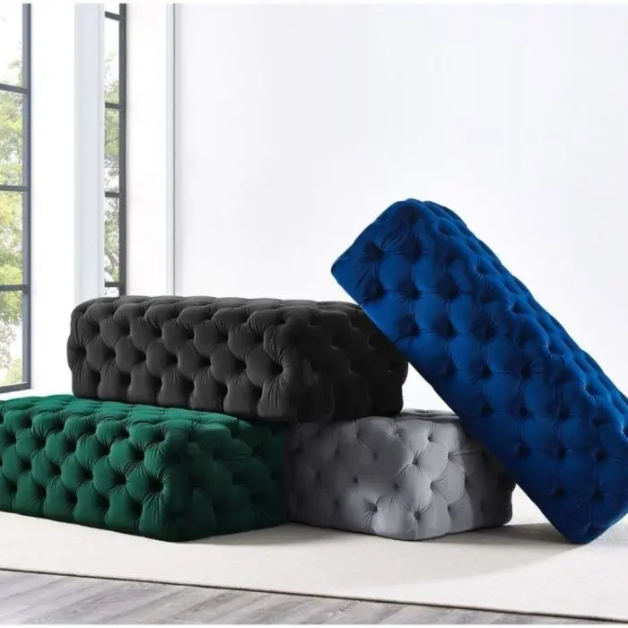Jumbo Velvet Deep-tufted Ottoman – furniture