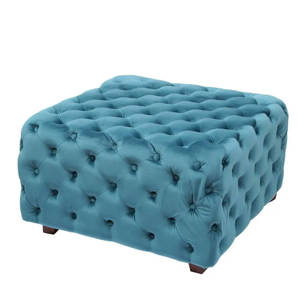 BLUE Square Tufted Fabric, Bench – furniture