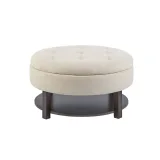Wide Tufted Round Storage Ottoman – furniture thumbnail 2