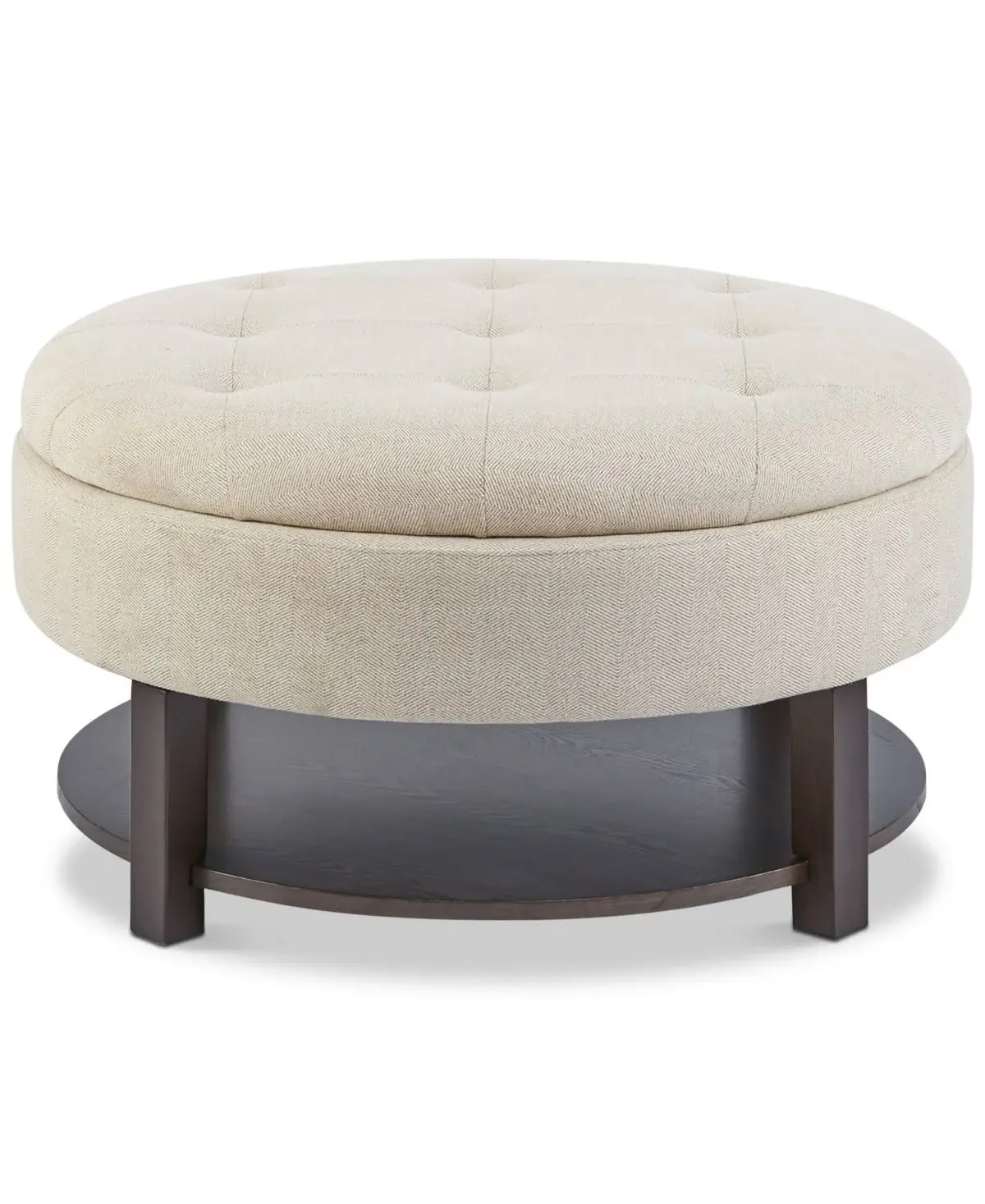 Wide Tufted Round Storage Ottoman – furniture