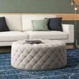 Velvet Tufted Round Cocktail Ottoman – furniture thumbnail 2