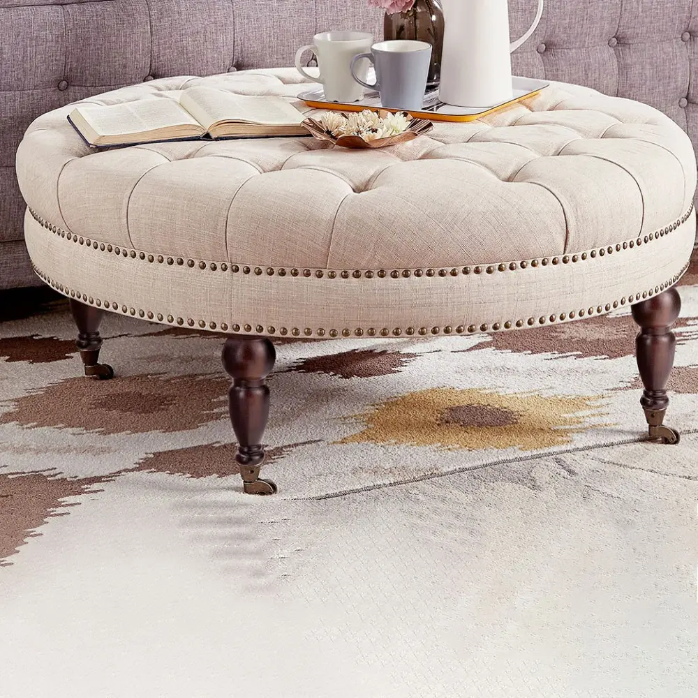 Tufted Round Ottoman Bench – furniture