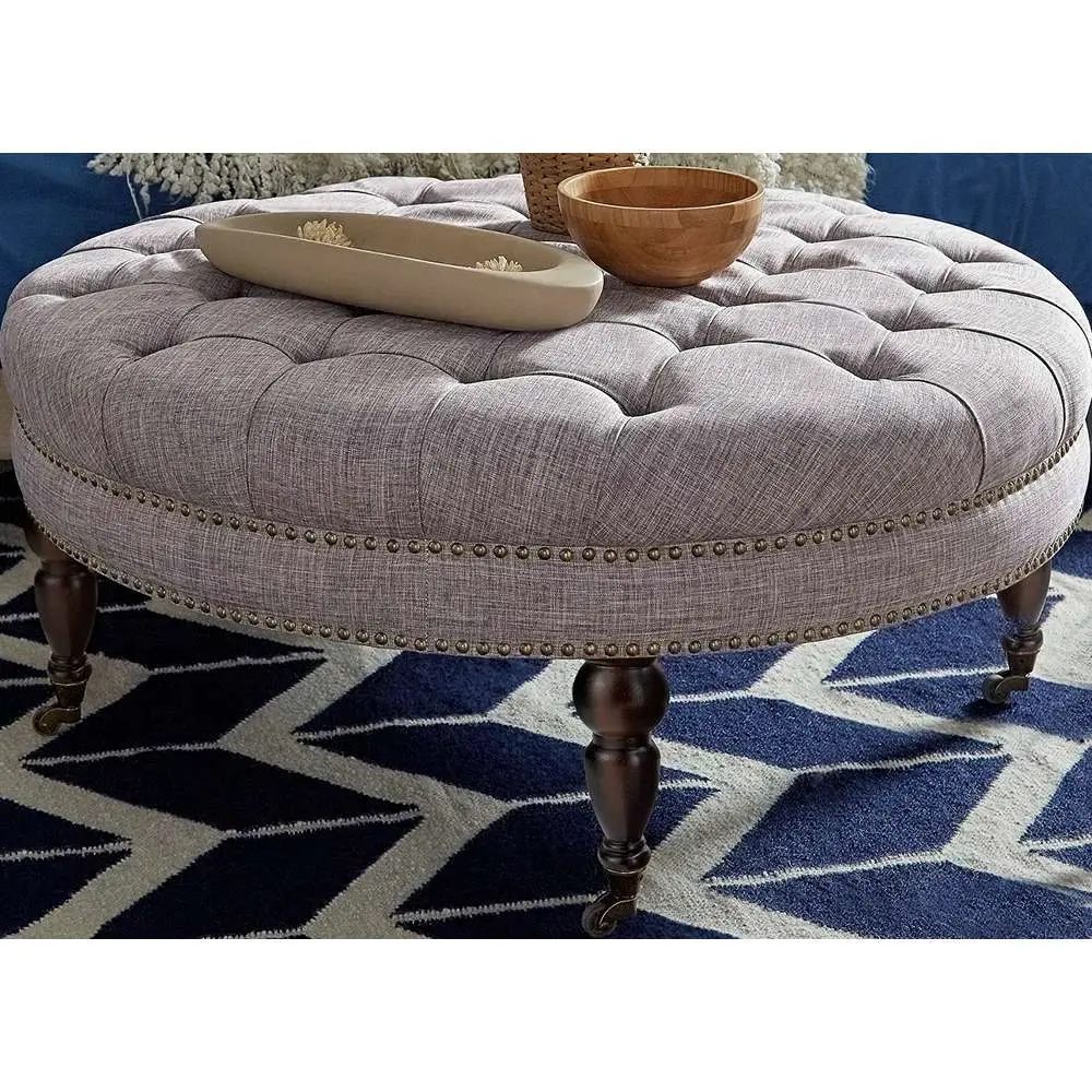 Tufted Round Ottoman Bench – furniture
