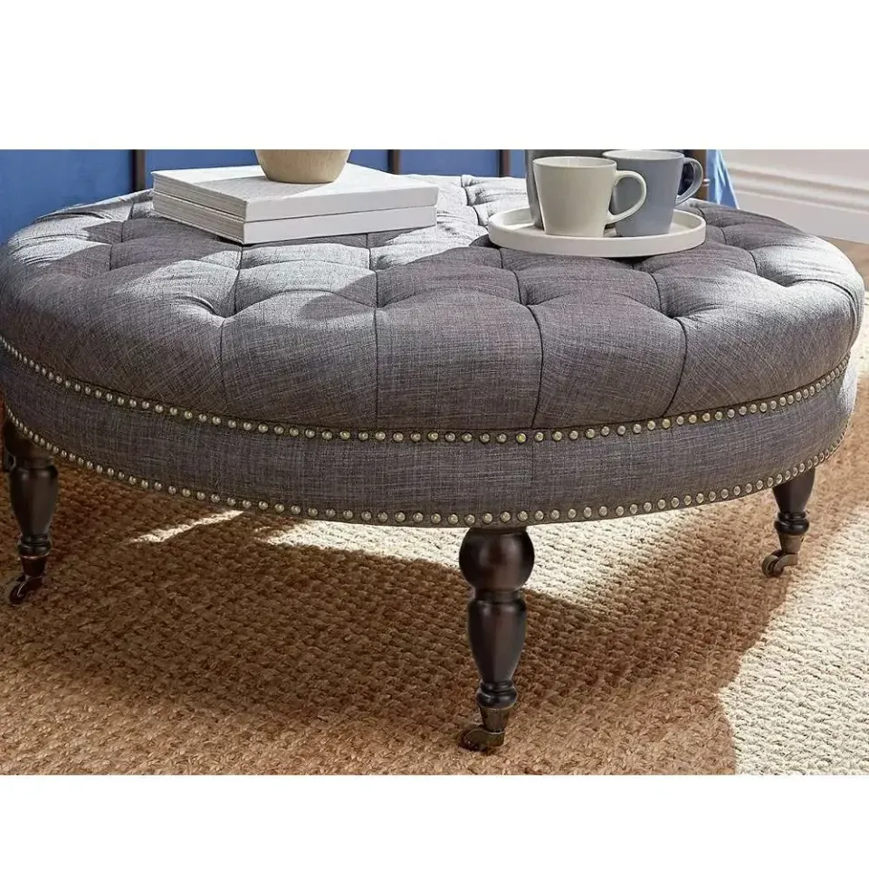Tufted Round Ottoman Bench – furniture - product image 4