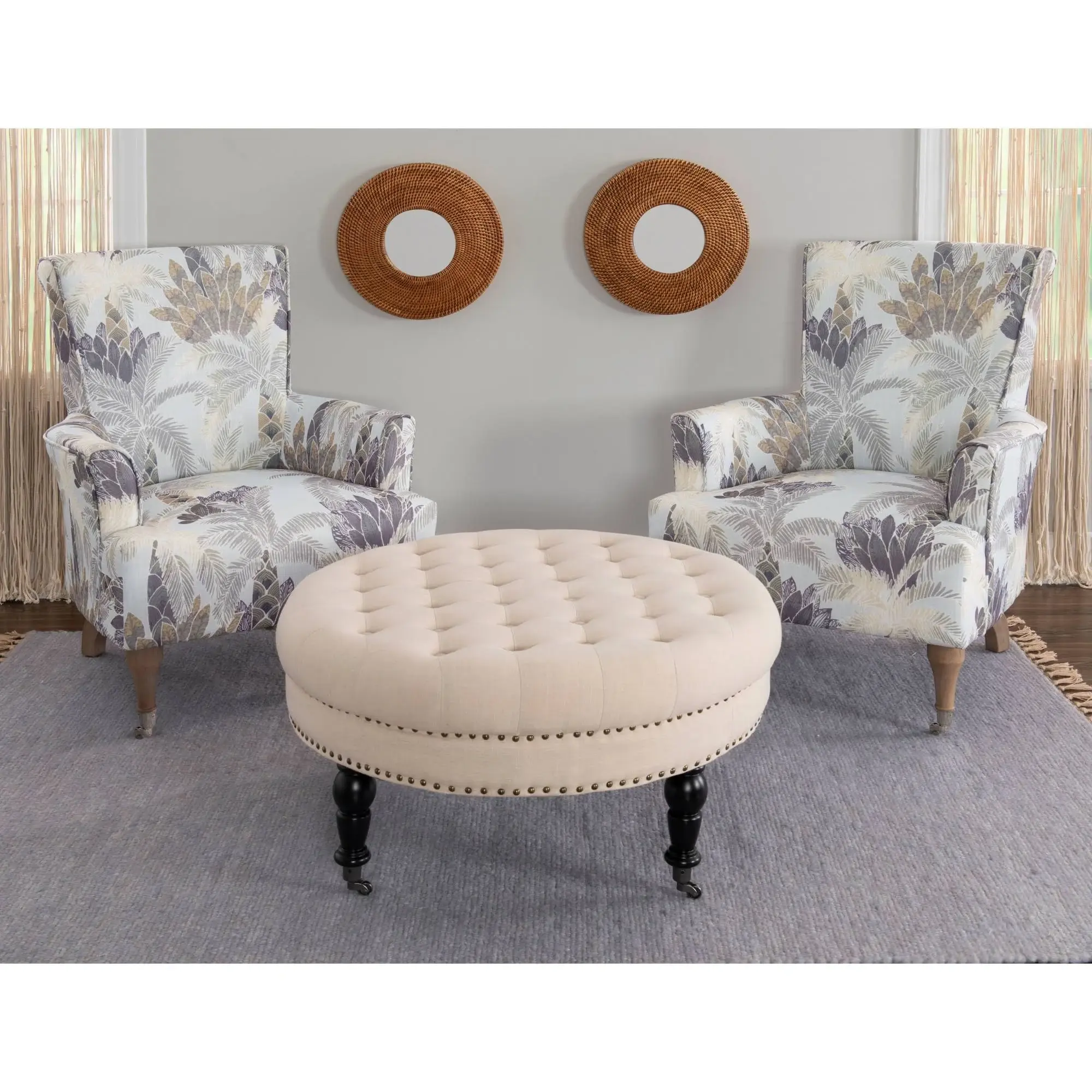 Tufted Round Ottoman Bench – furniture