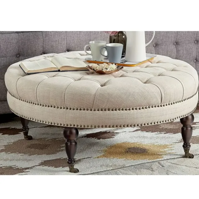 Tufted Round Ottoman Bench – furniture