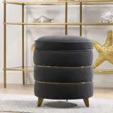 Round Gold Ring Storage Ottoman – furniture thumbnail 2