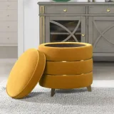 Round Gold Ring Storage Ottoman – furniture thumbnail 3