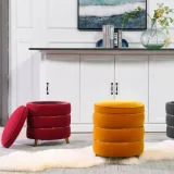 Round Gold Ring Storage Ottoman – furniture thumbnail 4