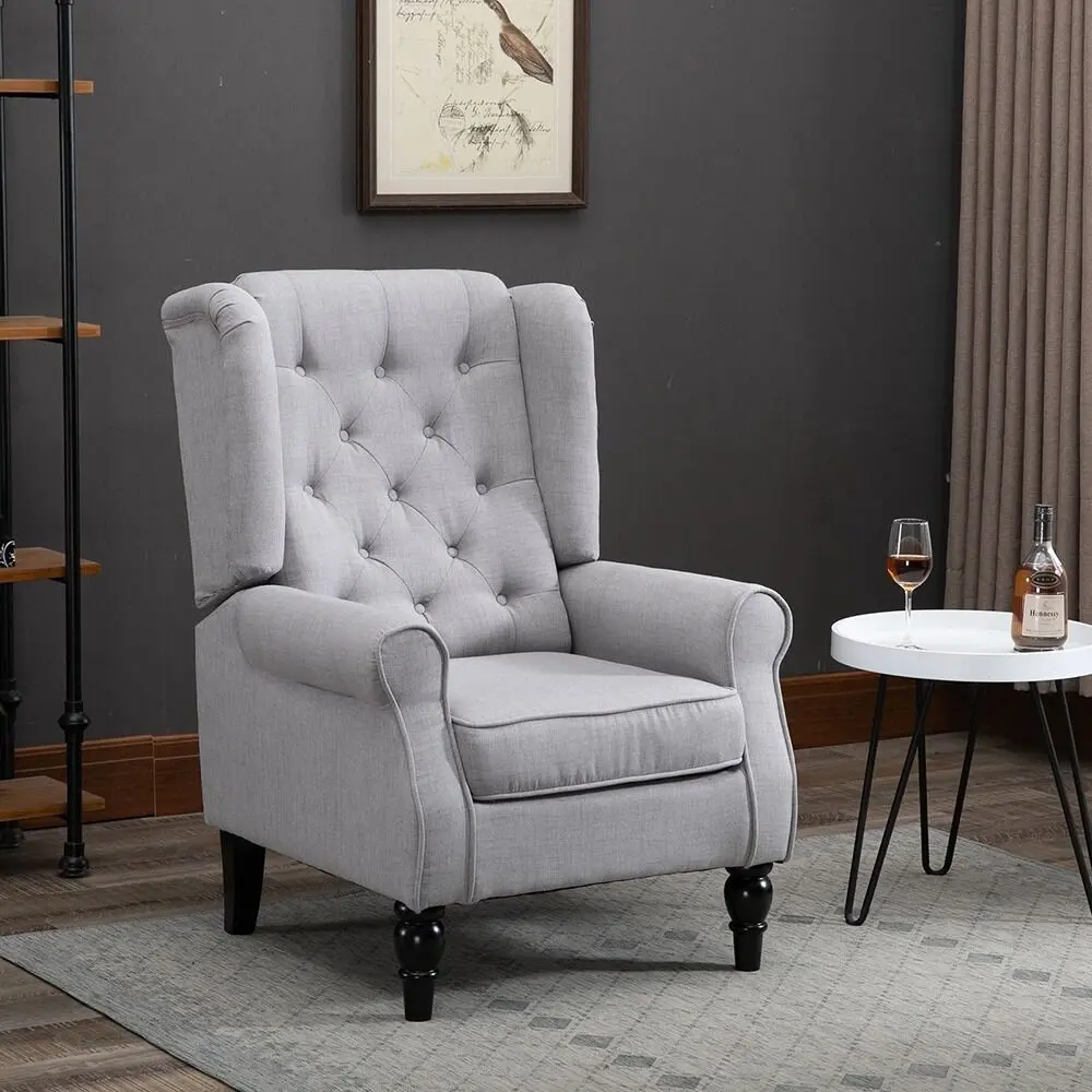 Guanta Tufted Accent Chair with Wooden Legs – furniture