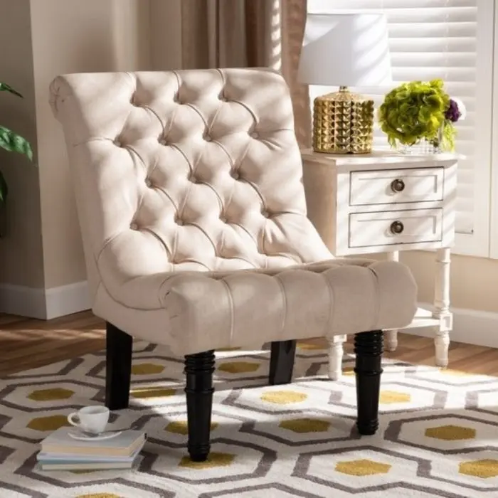 Fabric Upholstered Wood Accent Chair – furniture