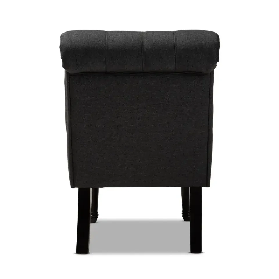 Fabric Upholstered Wood Accent Chair – furniture - product image 2