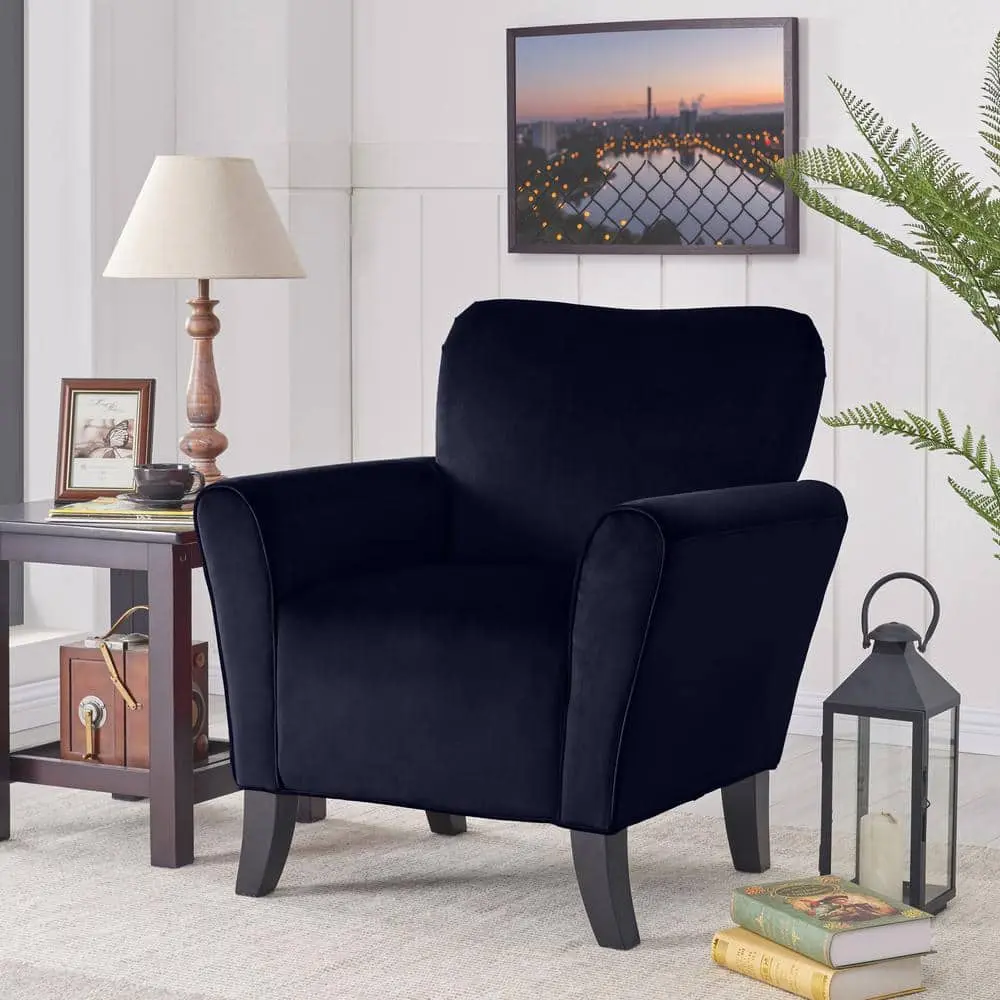 Harelbeke Navy Blue Velvet Arm Chair – furniture