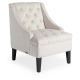 Ivory Velvet Tufted Accent Chair – furniture thumbnail 1