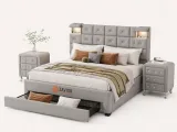 Zavior Platform Bed with Nightstands thumbnail 1