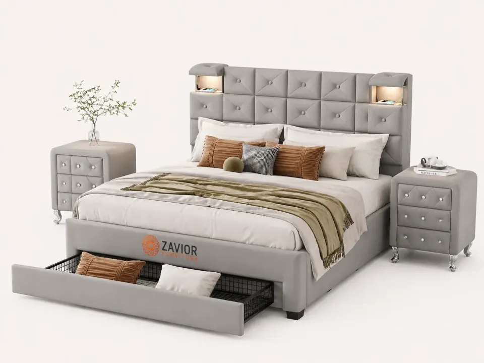 Zavior Platform Bed with Nightstands - product image 1