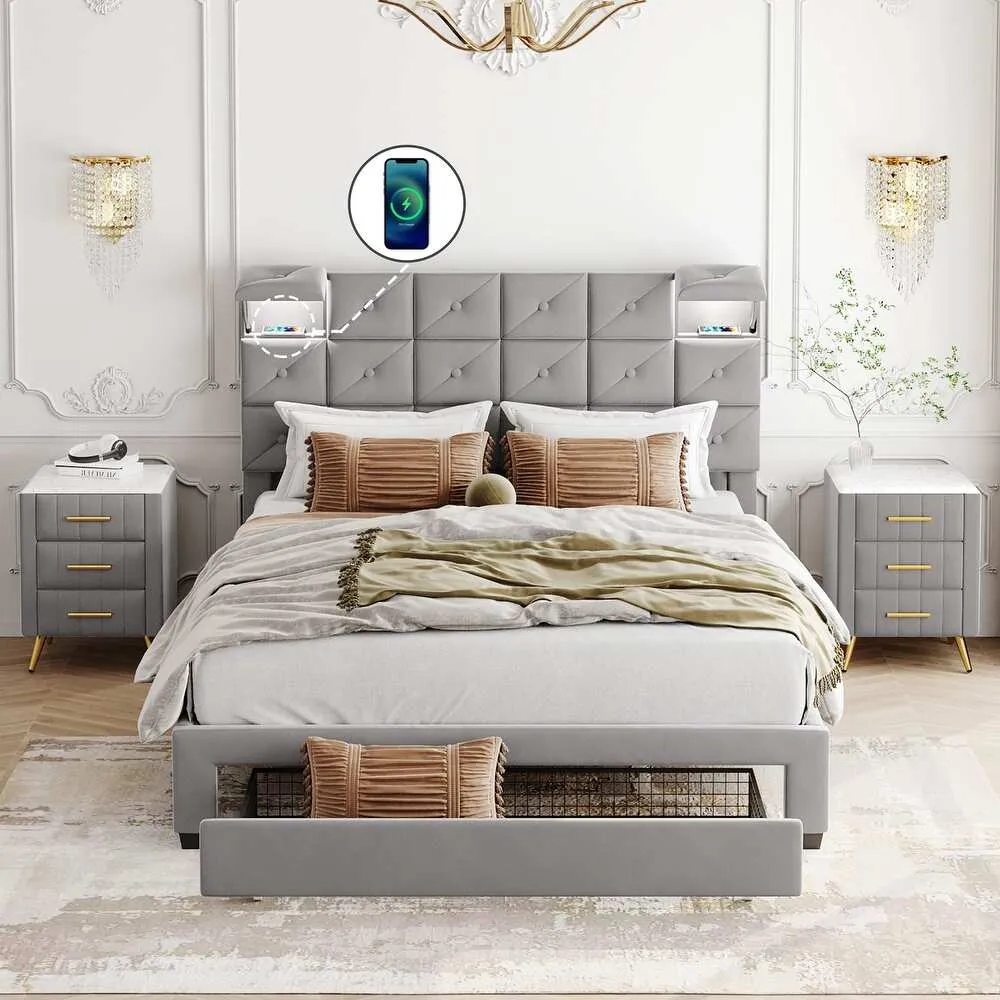 Zavior Platform Bed with Nightstands