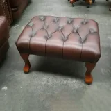 Queen Anne Ottoman in Faux Leather – furniture thumbnail 3