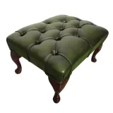 Queen Anne Ottoman in Faux Leather – furniture thumbnail 5