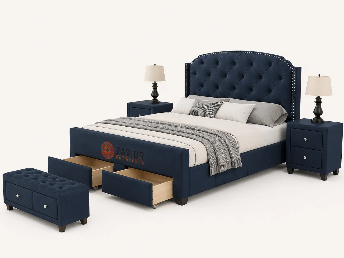 Zavior Pogradec Tufted Storage Bed