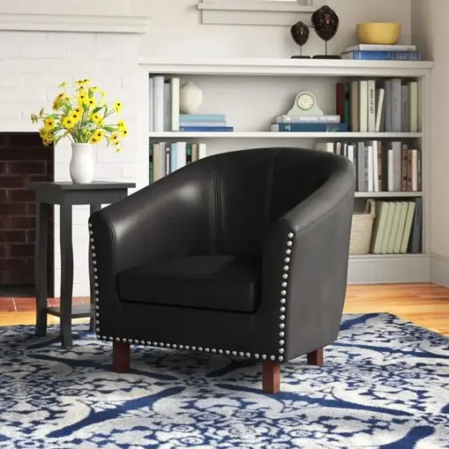 Faux Leather Upholstered Accent Chair – furniture