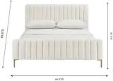 Zavior Grey Velvet Bed with Channel Tufted Headboard thumbnail 7