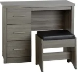 Grey 3 Drawers Dressing Table with Stool – furniture thumbnail 2