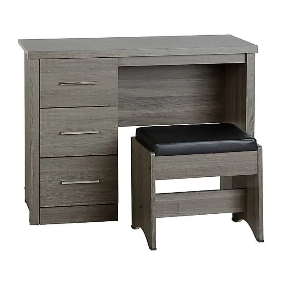 Grey 3 Drawers Dressing Table with Stool – furniture