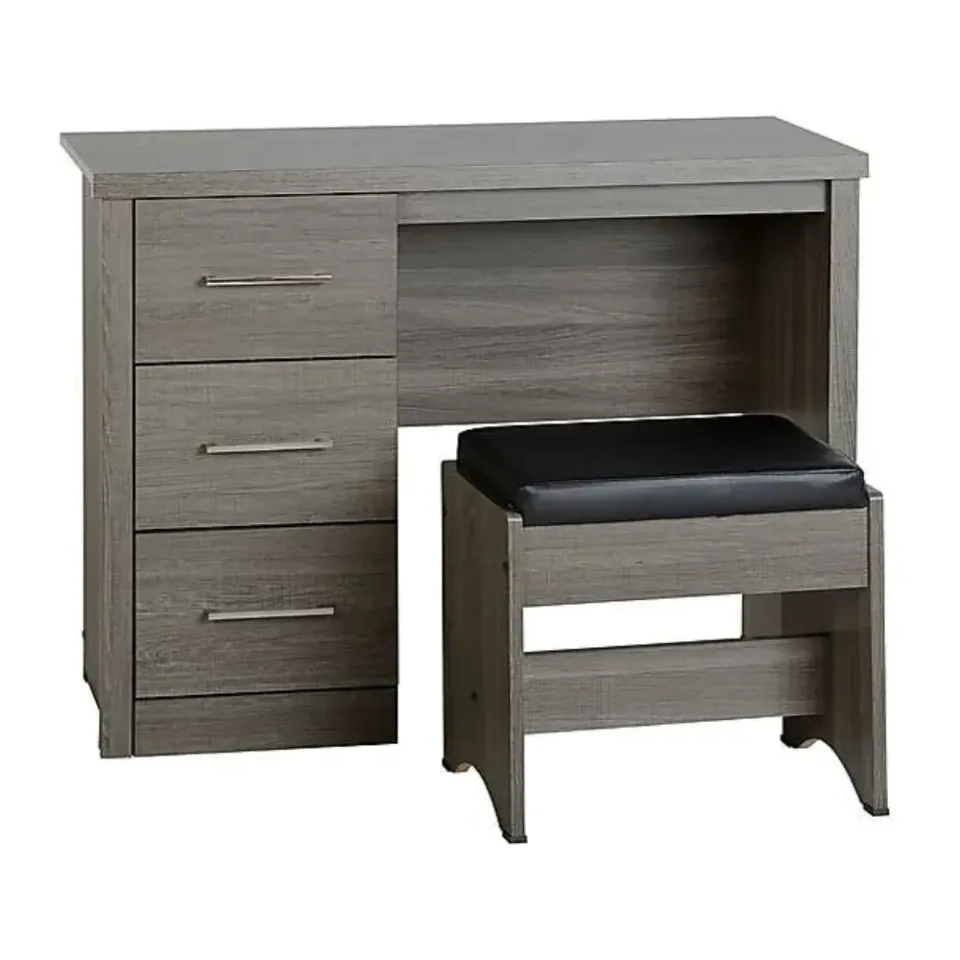 Grey 3 Drawers Dressing Table with Stool – furniture - product image 1