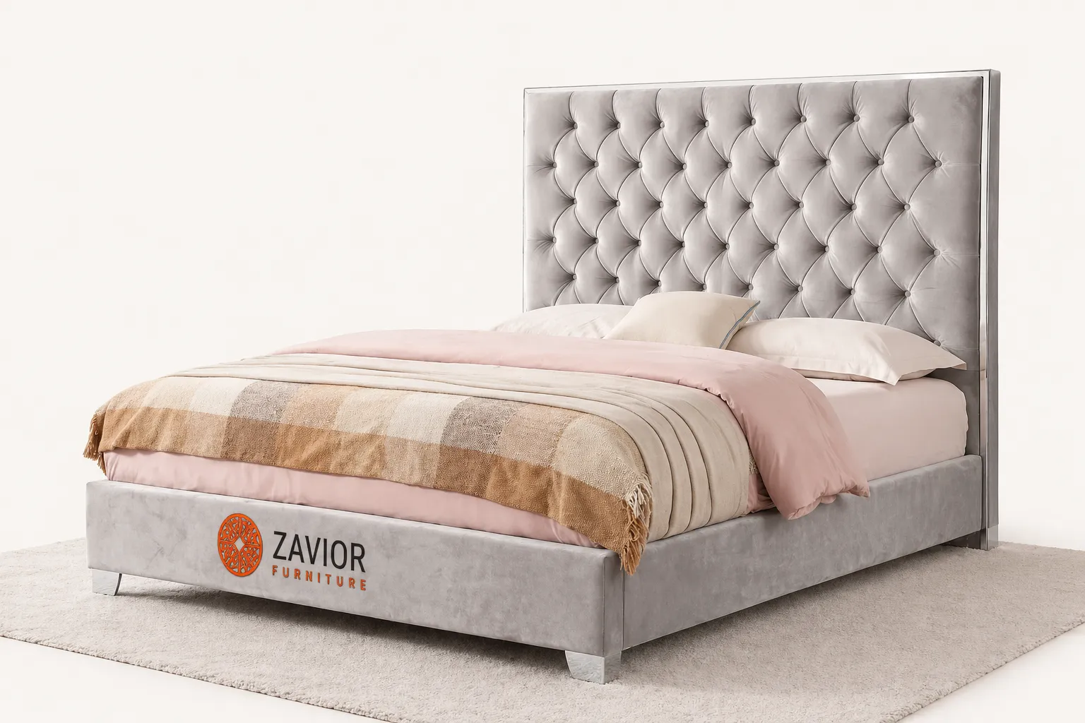 Zavior Shriner Tufted Low Profile Bed