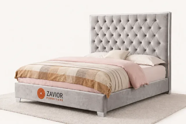 Zavior Shriner Tufted Low Profile Bed