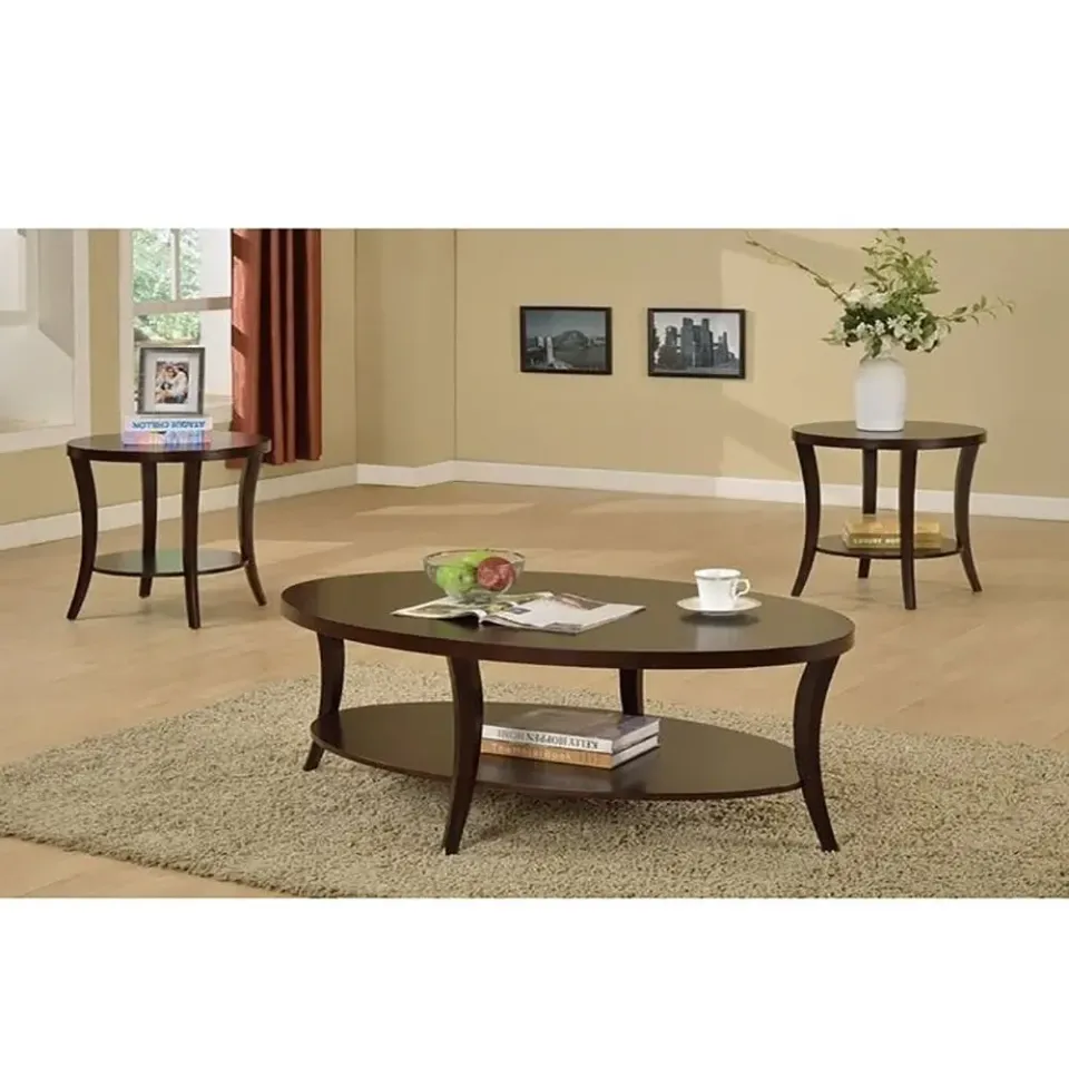 Round End Table with Shelf – furniture - product image 2